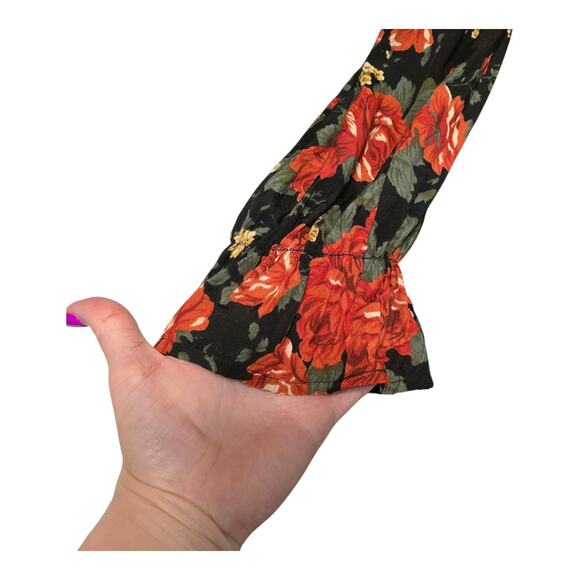 VGT Campagnie Internationale Express Womens Whimsical Top Bishop Sleeve L Floral - Picture 6 of 10